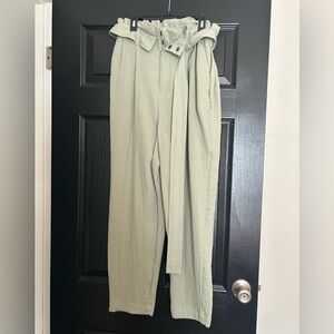 Women's Sage Green High-Waisted Pants